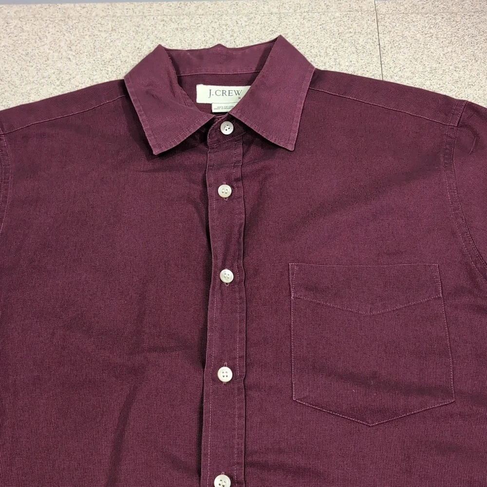 J. Crew button up shirt, short sleeves, solid, 100% cotton men's medium